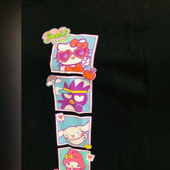 Hello Kitty black relaxed front back graphic print fit t-shirt size small‎ new - Picture 6 of 15